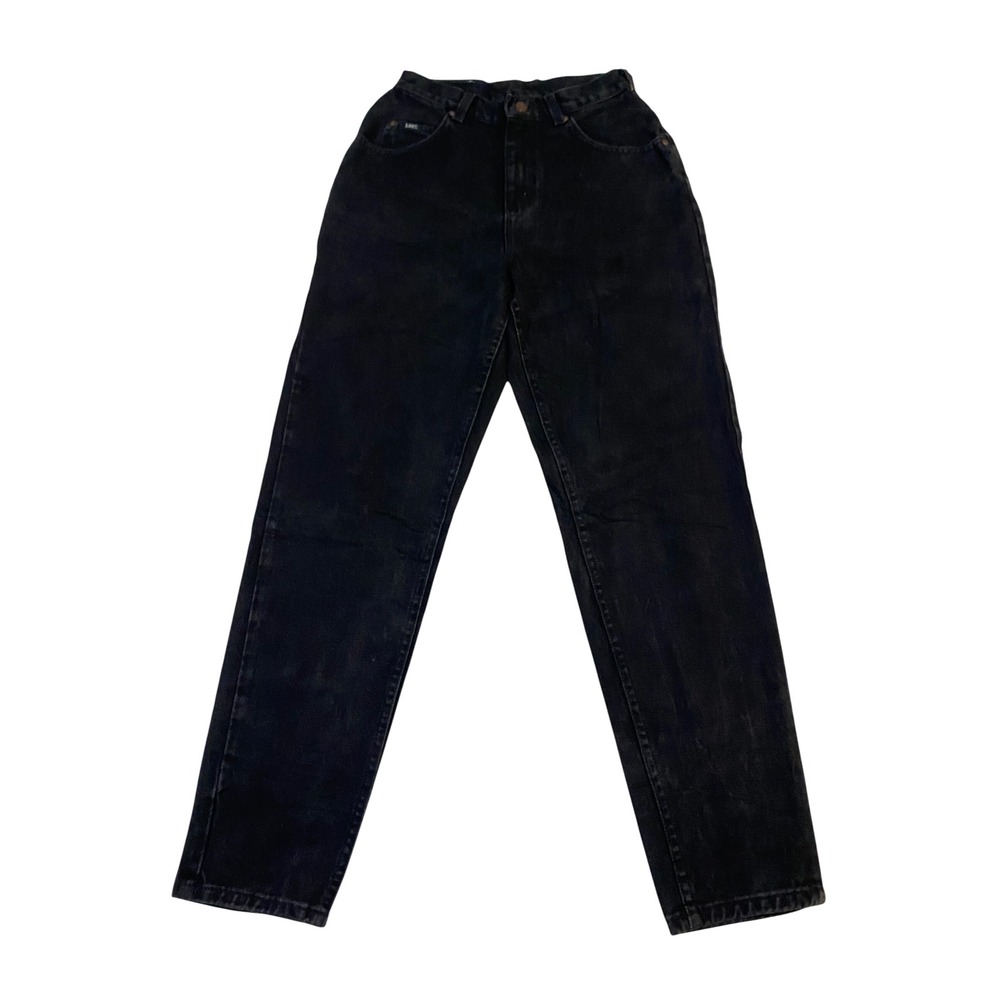 Lee Original Jeans Womens 6M Black High Waisted Tapered Leg Denim USA VINTAGE